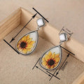 Pastoral Style Sunflower Sticker Drop Earrings For Women, Forest Vacation Fashion Jewelry view 4