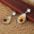Pastoral Style Sunflower Sticker Drop Earrings For Women, Forest Vacation Fashion Jewelry view 3