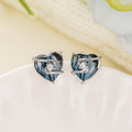 Korean Marble Ink Style Heart Stud Earrings For Women Daily Commuter Fashion Jewelry view 2