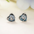 Korean Marble Ink Style Heart Stud Earrings For Women Daily Commuter Fashion Jewelry view 3