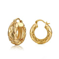 European American Metal Ear Cuff For Women With Checkered Diamond Texture Design Earrings view 2