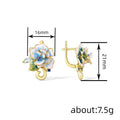 New Forest Style Enamel Flower Ear Cuffs For Women, 3D Metal Freesia Floral Jewelry For Earrings view 4