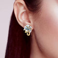 New Forest Style Enamel Flower Ear Cuffs For Women, 3D Metal Freesia Floral Jewelry For Earrings view 3