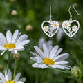 Small Daisy Drop Earrings For Women Metal Oil Painted Heart Charm Elegant Forest Style Jewelry view 3