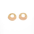 Elegant Gold Spliced Round Hollow Amber Tortoise Acrylic Alloy Statement Stud Earrings view 5