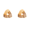 Elegant Leopard Print Enamel Twisted Triangle Alloy Stud Earrings For Women Luxury Fashion Earrings view 5