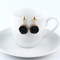 Gold Tone Round Crystal Cluster Drop Earrings in Six Bright Color Options view 10
