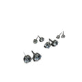 Light Luxury Copper Round Zircon Stud Earrings With Silver Pins For Women view 5