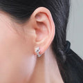 Light Luxury Round Geometric Stud Earrings For Women, Elegant Versatile Commuter Ear Clips view 3