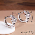 Light Luxury Round Geometric Stud Earrings For Women, Elegant Versatile Commuter Ear Clips view 4