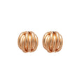 European Style Iron Geometric Round Stud Earrings With Layered Texture Smooth Finish view 5