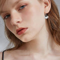 Cute Metal Cat Dangle Earrings For Women With Painted Coffee Cat Design And Fashion Fairy Style view 3