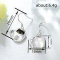 Cute Metal Cat Dangle Earrings For Women With Painted Coffee Cat Design And Fashion Fairy Style view 4