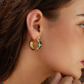 Exotic Emerald Green Ear Cuff For Women Luxury Evening Dress Banquet Jewelry Accessory Earrings view 3