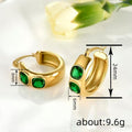 Exotic Emerald Green Ear Cuff For Women Luxury Evening Dress Banquet Jewelry Accessory Earrings view 4
