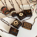 Ethnic Style Copper Zircon Flower Geometric Necklace With Wood Beads And Resin Floral Pendant view 3