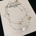 French Vintage Round Acrylic Pearl Beaded Crystal Court Style Sweater Necklace view 4