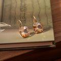 Elegant Light Luxury Oversized Square Crystal Rhinestone Alloy Hook Dangle Women's Fashion Earrings view 3