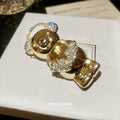 Sparkling Rhinestone Alloy Bear Brooch, Light Luxury Minimalist Suit Pin For Women view 2