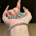 Korean Light Luxury Sparkling Zircon Geometric Triple Layer Open Bangle For Women view 4
