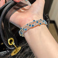 Korean Light Luxury Sparkling Zircon Geometric Triple Layer Open Bangle For Women view 1