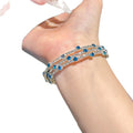 Korean Light Luxury Sparkling Zircon Geometric Triple Layer Open Bangle For Women view 5