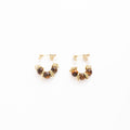 Vintage Maillard Cat Eye Stone Pearl Geometric Hoop Earrings For Women Elegant Alloy Stud Earrings view 5