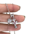 Light Luxury Zircon Cross Heart Pendant Sweater Necklace For Women view 5