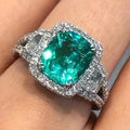 Women's Ocean Style Two Prong Set Sparkling Ring, Micro Pave Wedding Proposal Luxury Jewelry view 1