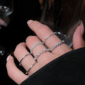 Light Luxury Copper Zircon Geometric Round Ring French Court Style Index Finger Jewelry view 4