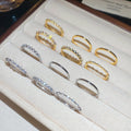 Light Luxury Copper Zircon Geometric Round Ring French Court Style Index Finger Jewelry view 1