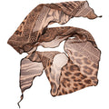 Autumn Winter Vintage Chiffon Resin Leopard Print Scarf Choker Necklace With Geometric Line Design view 5