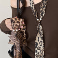 Vintage Maillard Chiffon Resin Leopard Python Print Geometric Round Sweater Necklace For Women view 1