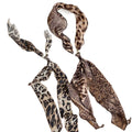 Vintage Maillard Chiffon Resin Leopard Python Print Geometric Round Sweater Necklace For Women view 5