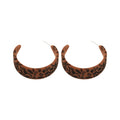 Flocked C-Shaped Hoop Earrings With Silver Needle Posts Minimalist Geometric Winter Style view 5