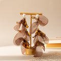 Vintage Maillard Leopard Print Acrylic Flower Tassel Pearl Stud Statement Drop Earrings view 4