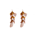 Vintage Maillard Leopard Print Acrylic Flower Tassel Pearl Stud Statement Drop Earrings view 5