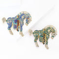 Alloy Rhinestone Horse Brooch For Men's And Women's Apparel view 3