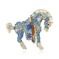 Alloy Rhinestone Horse Brooch For Men's And Women's Apparel view 2