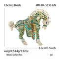 Alloy Rhinestone Horse Brooch For Men's And Women's Apparel view 5