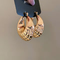 Western Style Metallic Geometric Round Textured Ear Cuff Earrings Minimalist Fashion Jewelry view 4