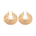 Western Style Metallic Geometric Round Textured Ear Cuff Earrings Minimalist Fashion Jewelry view 5