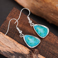 Emerald Green Waterdrop Triangle Irregular Jewelry Drop Earrings For Women, New Chinese UV Coated Design view 3