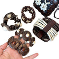 Bohemian Ethnic Wooden Bead Coconut Shell Geometric Round Woven Bangle For Women view 5