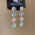 Light Luxury Copper Zircon Oval Teardrop Pearl Earrings Necklace Jewelry Set For Women view 4