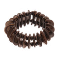 Vintage Coconut Shell Wood Bead Round Geometric Ethnic Style Bangle Bracelet view 5