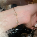 Light Luxury Copper Bangle With Sparkling Zircon Round Cross Star Pendant view 3