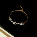 Light Luxury Copper Bangle With Sparkling Zircon Round Cross Star Pendant view 4