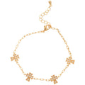 Light Luxury Copper Bangle With Sparkling Zircon Round Cross Star Pendant view 5