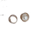 Light Luxury Geometric Round Faux Pearl Zircon Stud Earrings For Women view 5